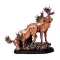 Two Moose Copper Figurine - 12" W x 10" H